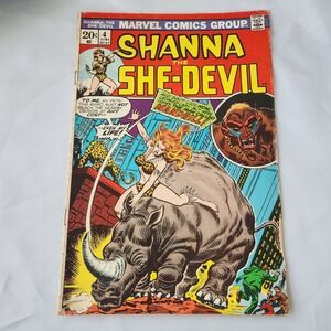 Shanna The She Devil #4‎ Marvel Comic Book June 1973 Bronze Age Rare Classic B&B